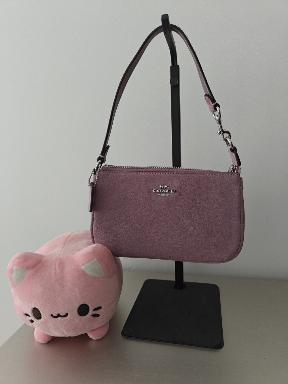 Coach Dusty Rose Suede Wristlet Clutch
